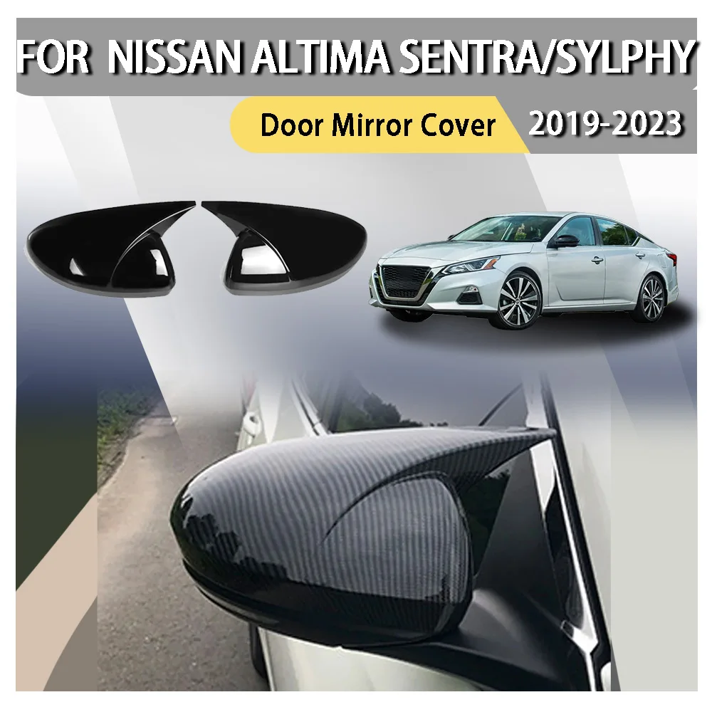 

For NISSAN Altima 2019-2023 Sentra/Sylphy 2020-2023 Carbon Fiber Door Mirror Cover Rearview Side Mirror Cover Rear View Trim