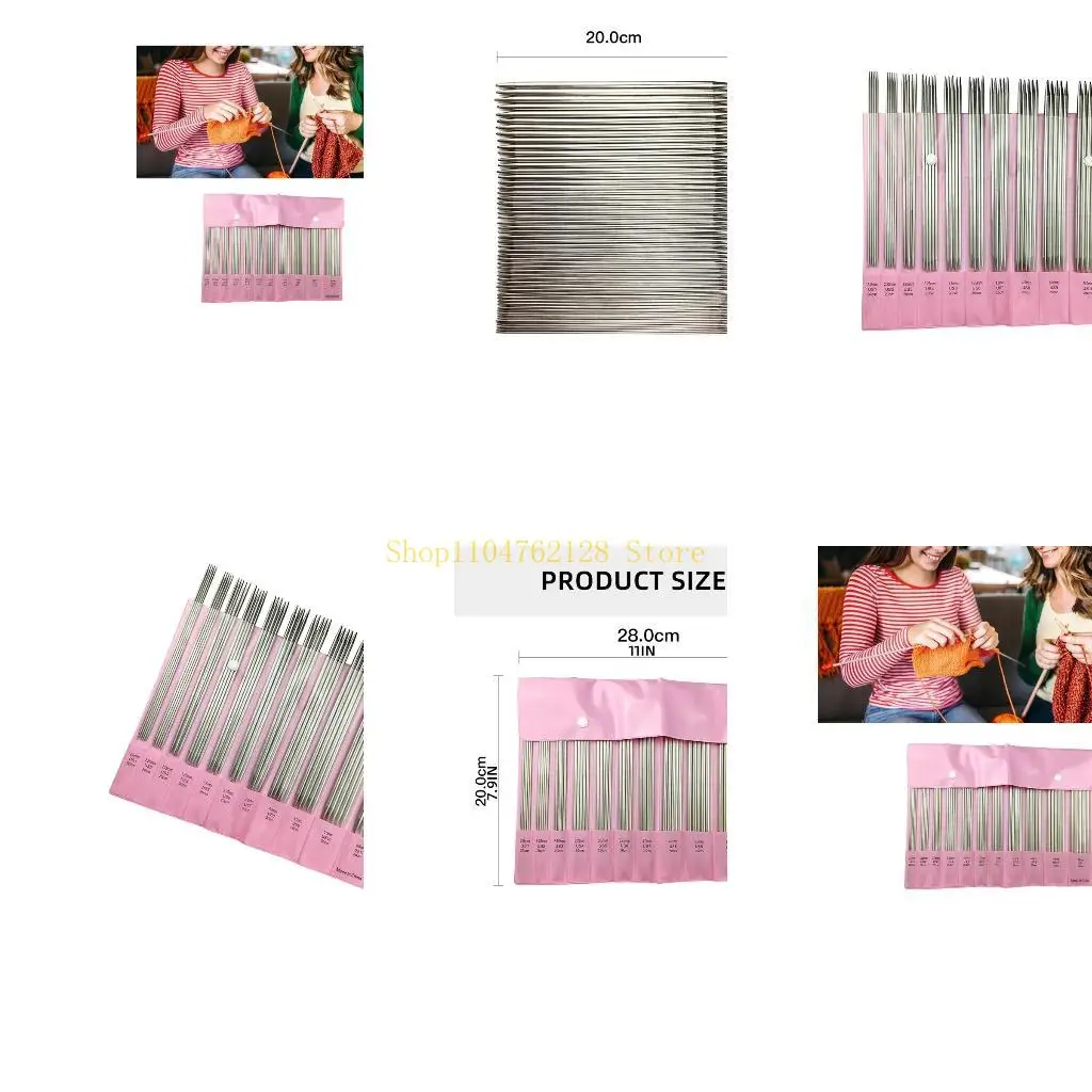

11Pairs Double Pointed Stainless Steel Knitting Needle 2.0mm-6.0mm for Weaving best sale