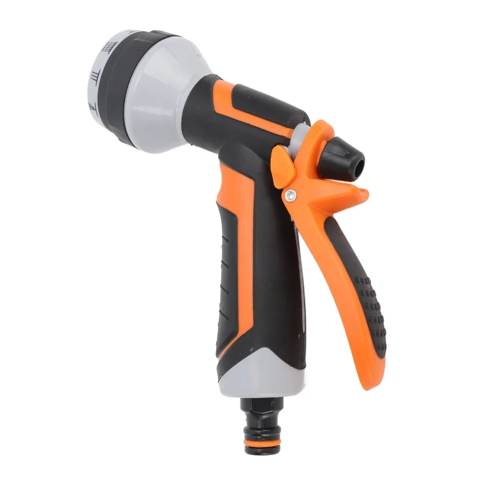 ABS,Rubber Garden Hose Nozzle 10 Modes Adjustable Water Spray Nozzle Comfortable Handle Black and Orange Water Hose Sprayer