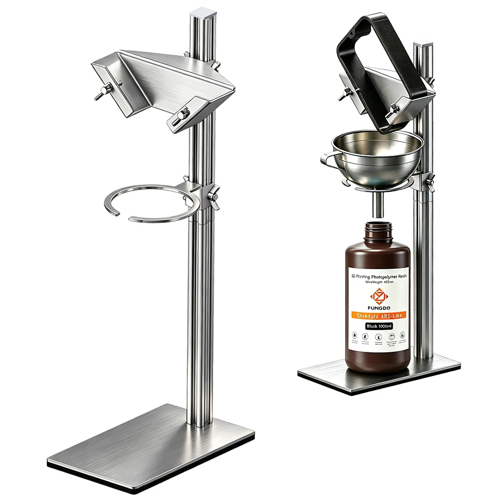 3D Printer Resin Recycle Funnel Stand Resin Vat Holder Resin Tank Stand Funnel Holder Easy to Pour Liquid to Bottle Easy Clean R