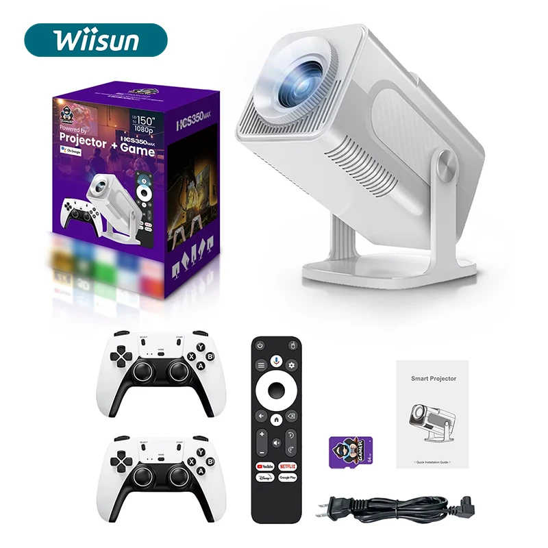 Ye HCS350 Max último proyector de juegos 3D Gaming 4k Android 11 inalámbrico Dual Gamepad proyector inteligente inalámbrico con Gamepad inalámbrico