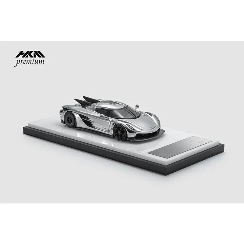 In Stock HKM 1:64 Jesko Absolut Chrome Silver Diecast Diorama Super Car Model Collection Miniature Toys