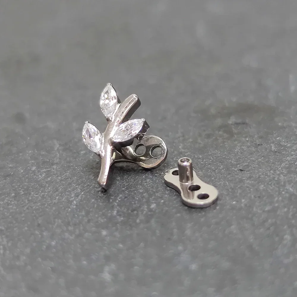Titanium Helix Piercing Microdermal Studs, Dermal Anchor
