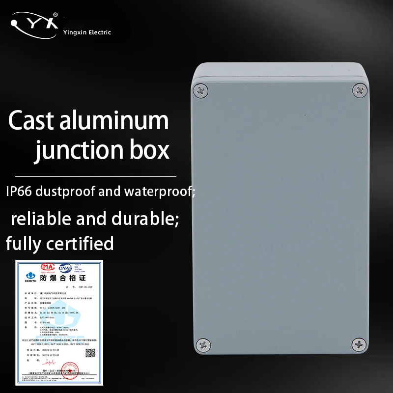 IP67 waterproof, cast aluminum wiring waterproof box for outdoor engineering explosion-proof power supply sealed box, button con