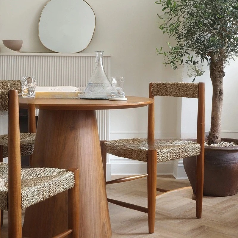 الشمال، الروطان، كرسي الطعام، الخشب الصلب، الرجعية، طويل القامة، بسيط #2