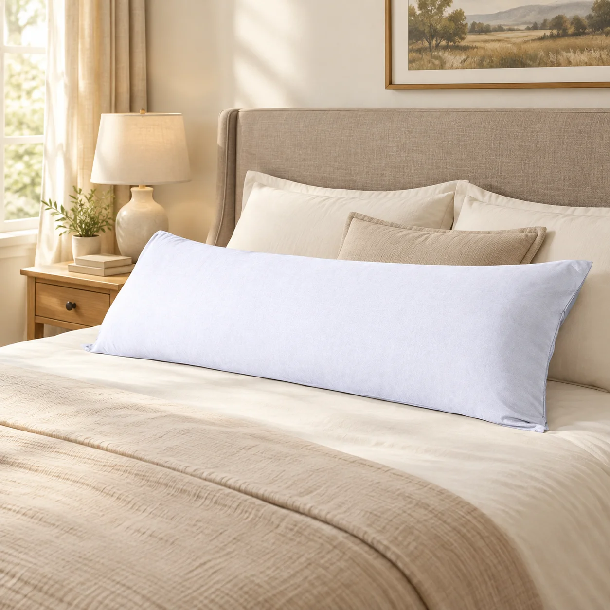 1 Microfiber Body Pillowcase, Soft, Wrinkle-Free, Fade and Stain-Resistant Pillow Case with Envelope Closure, 20x54 Inches