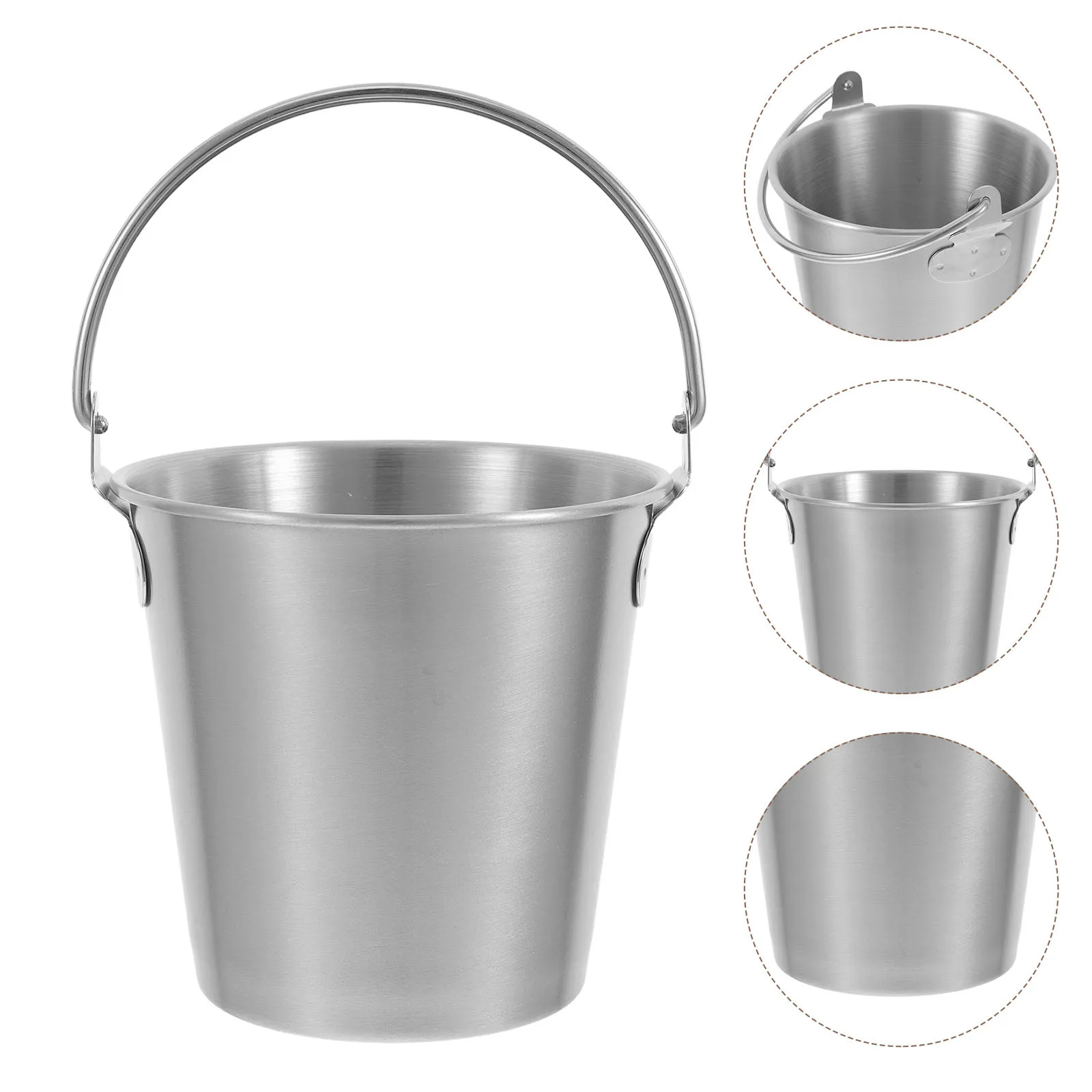 

Stainless Steel Snack Bucket 0.7L Compact Chip and Fried Chicken Holder Ideal for Party Food Service Ice Cube Storage Outdoor