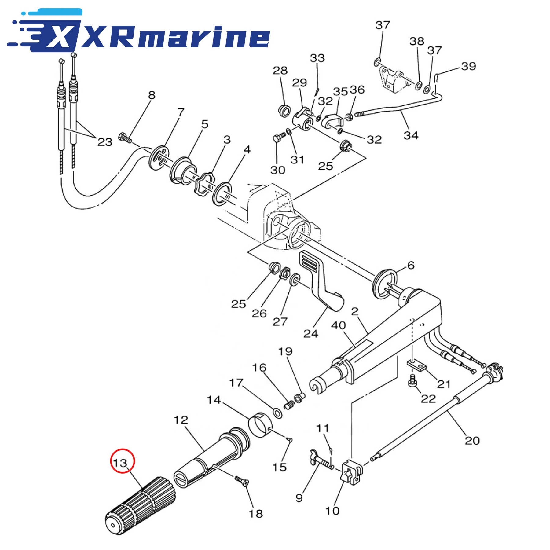 For Yamaha Outboard 25-75 HP Motor Handle Rubber Replaces 6F6-42177-A0 6N0-G2177-00 6G1-42177-00 6EG-G2177-00 6G1-42177-01 image 2