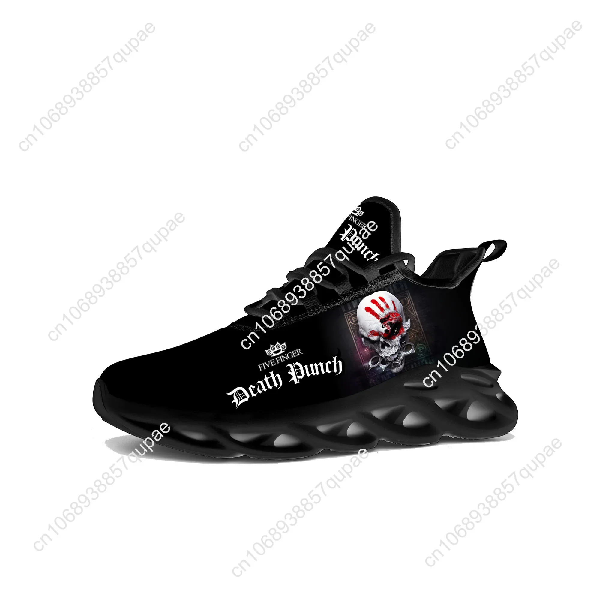 Zapatillas de deporte planas de cinco dedos Death Punch para hombre y mujer, zapatos deportivos hechos a medida para correr, zapatillas de deporte de alta calidad, zapatos de banda de Rock