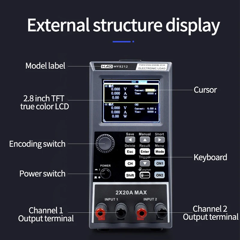 Programmeerbare DC Elektronische Belasting Testen Batterij Capaciteit Lithium Lood Batterij Capaciteit Tester Lading/Ontlading 110V/220V 400W