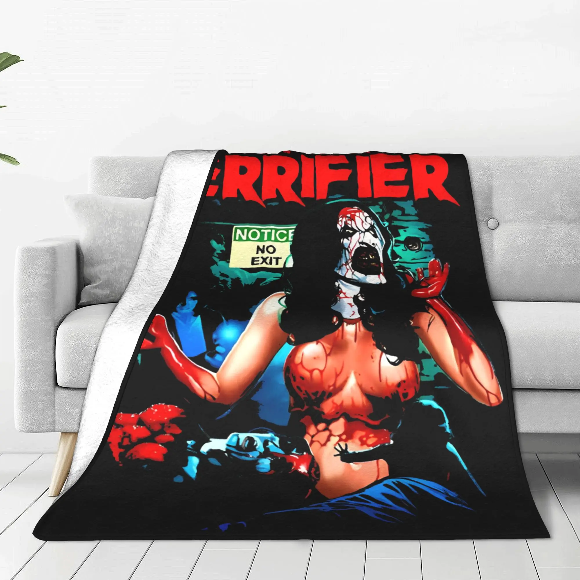 Terrifier 3 No Exit Horror  Clown Vintage 2024  Blanket  Fuzzy Funny Soft Throw Blanket for Chair Covering Sofa Spring Autumn