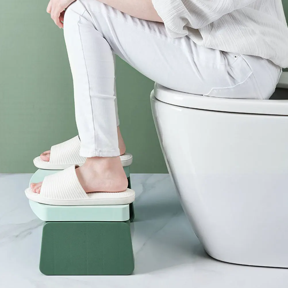 

1pc Simple Plastic Toilet Stool Household Footstool Bathroom Non-Slip Space-Saving Stable Potty Stool For