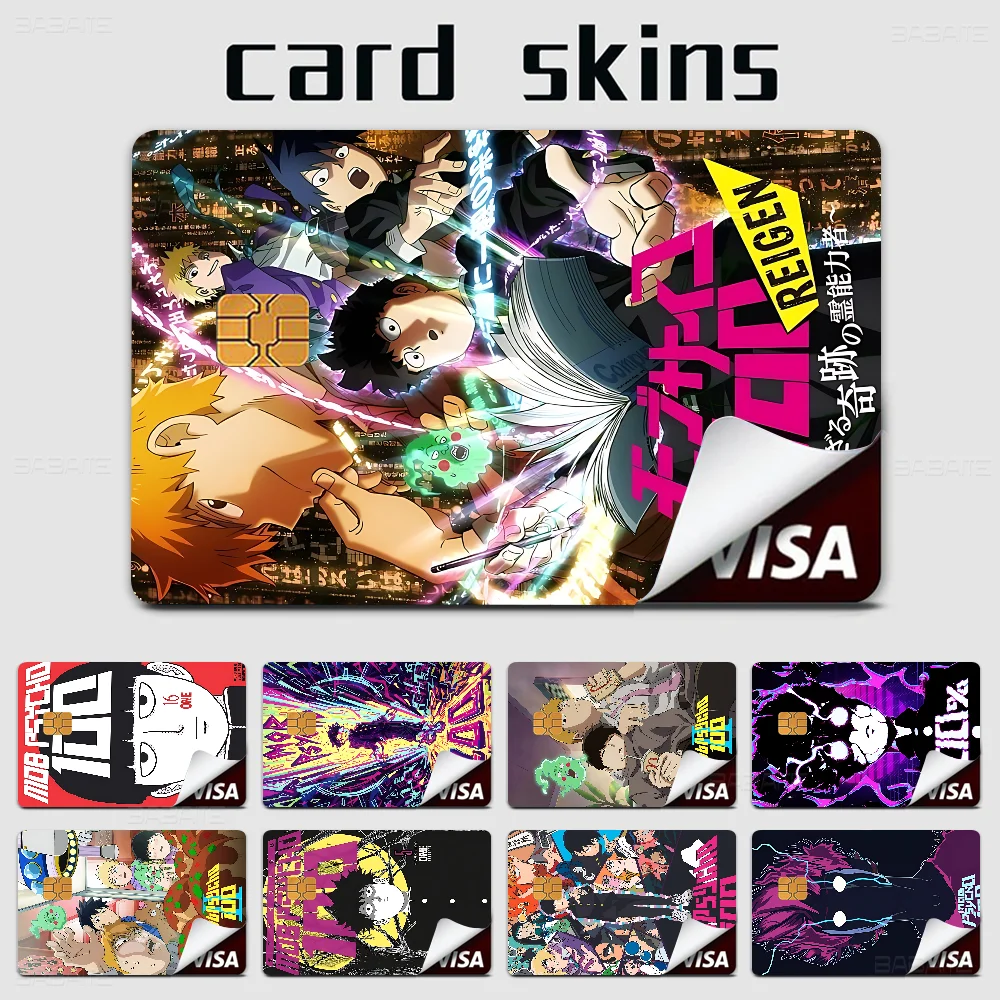 M-Mob P-Psycho 100 Anime Different Styles Poker Sticker Film Tape Skin For Credit Card Debit Card Big Chip