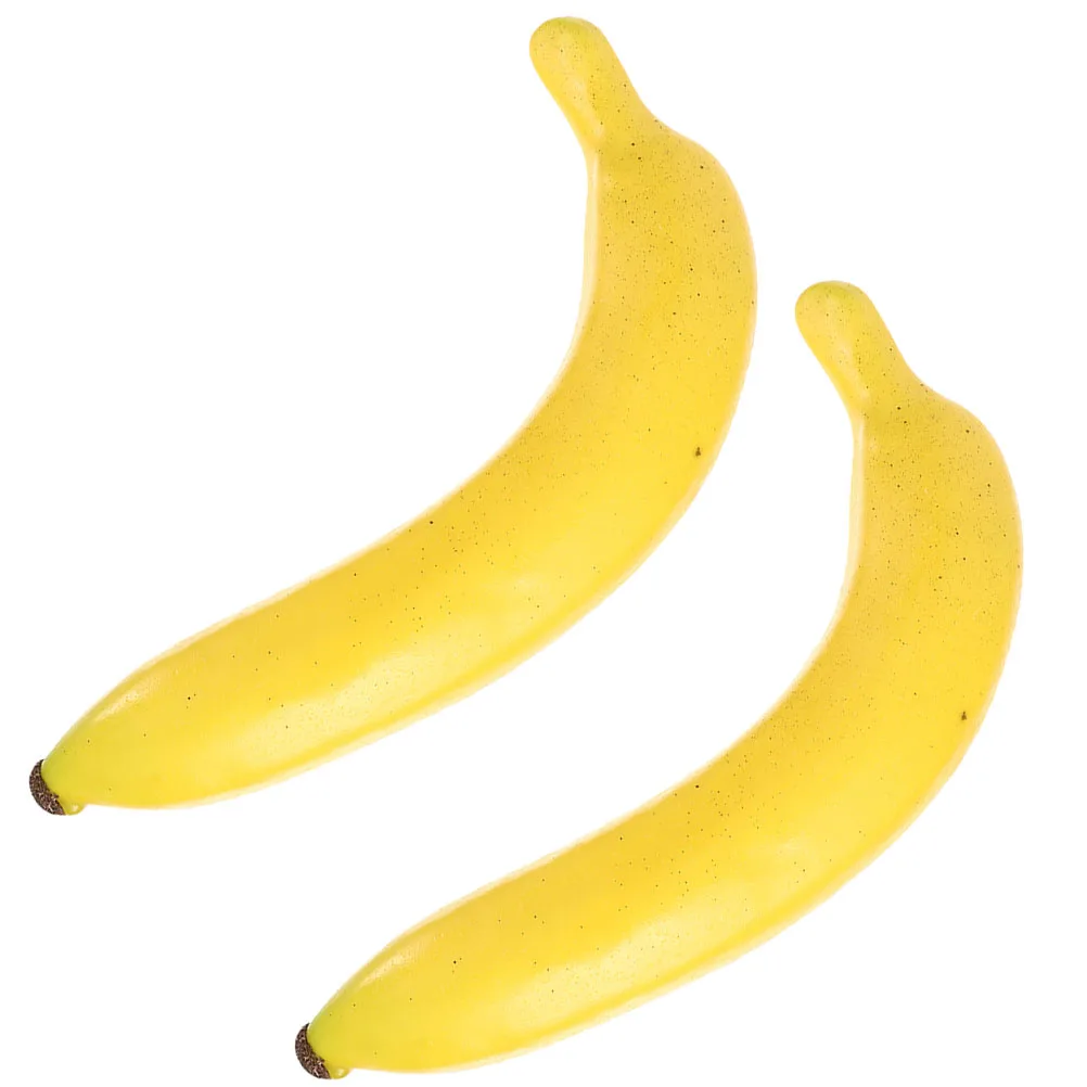 

2pcs Artificial Banana Decor Lifelike Fruits Model Photo Props Home Decor Yellow Realistic Fruit Ornament Teaching Prop