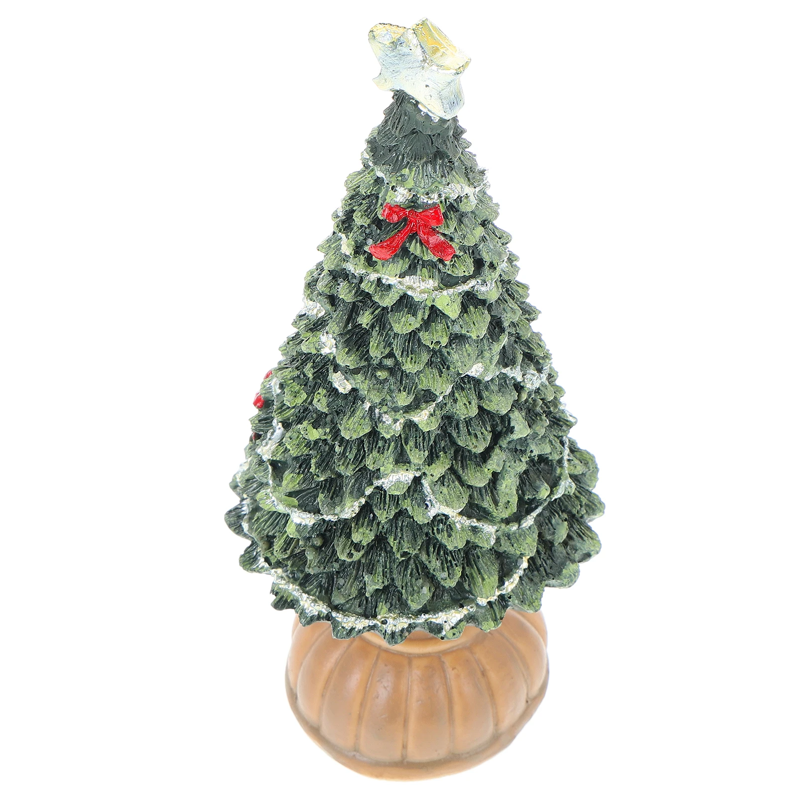 

Mini Christmas Tree Figurine Resin Material Desktop Decor Carving Photo Prop Small Space nament Christmas Table