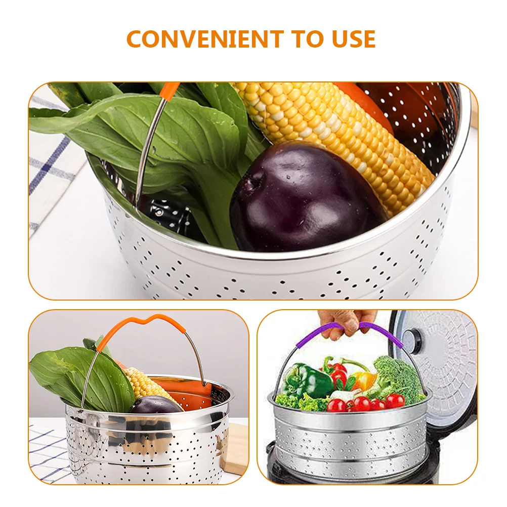 Steamer Basket Stainless Steel Draining Baskets Kitchen Streamer Strainer Household Metal Fried Food Filter Mesh