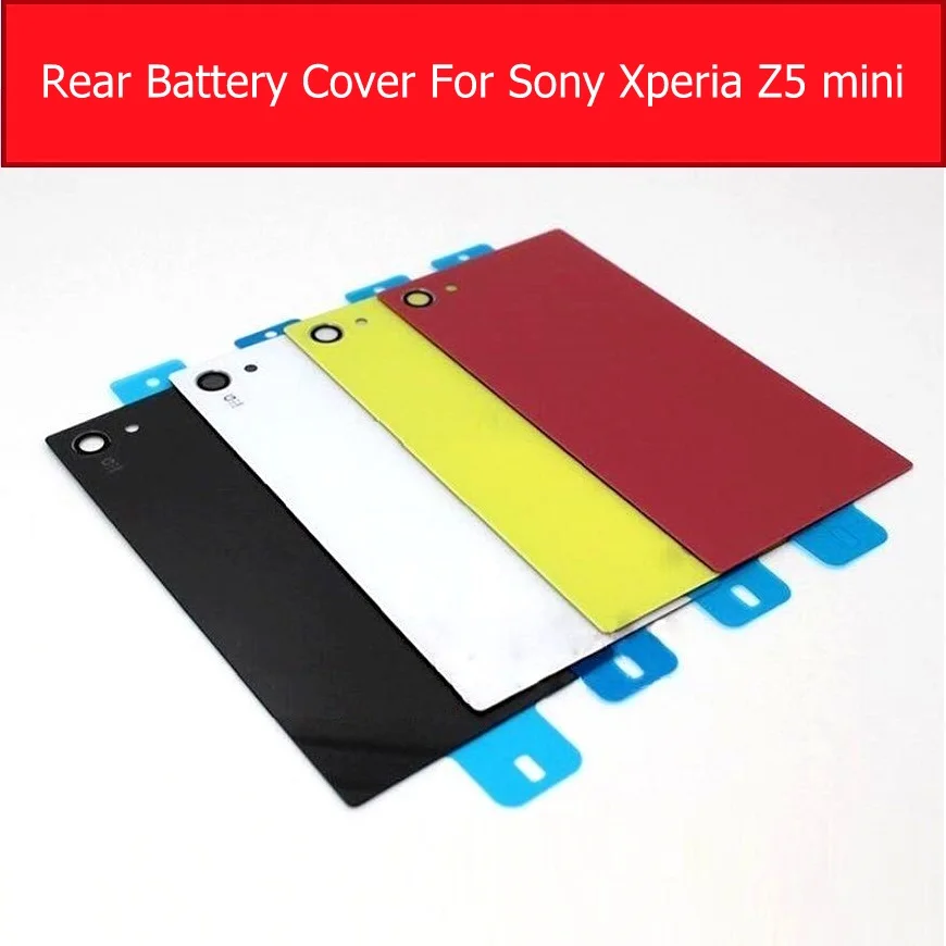 Rear Battery Door Housing Glass Cover for Sony Xperia Z5 Compact/Z5 mini /J5 Compact E5823 E5803 back Glass Cover case + 1x Film