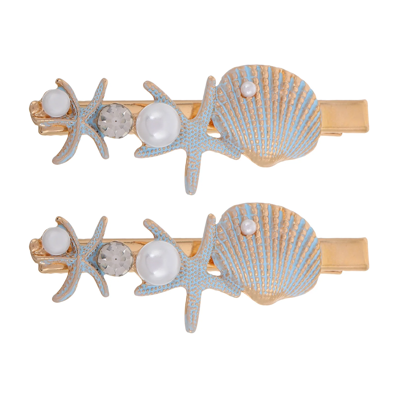

2Pcs Star Hair Clip Seashell Pearl Design Korean Style Side Bangs Hairpins for Women Elegant Ponytail Buns Braids Accessories