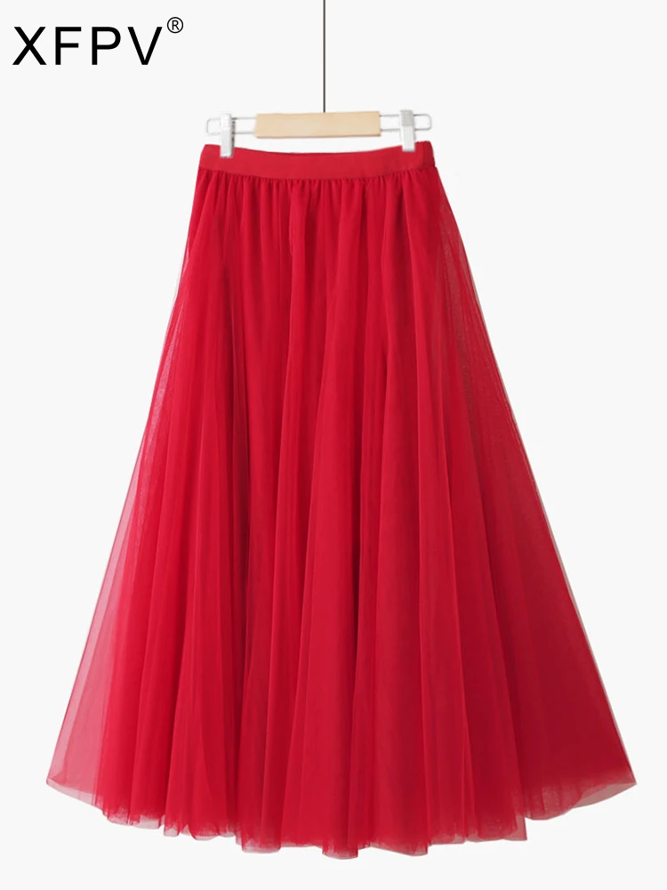 

BabYoung Leisure Solid Elastic Waist Folds Skirt Women Elegant Ruched Patchwork A-Line Skirts Female 2023 Summer New Fashion