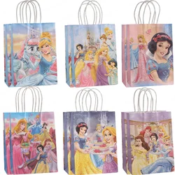 6/12Pcs Disney Princess Party Favor Bag Paper Gift Candy Treat Goody Bags For Kids Girls Baby Shower Birthday Party Decorations