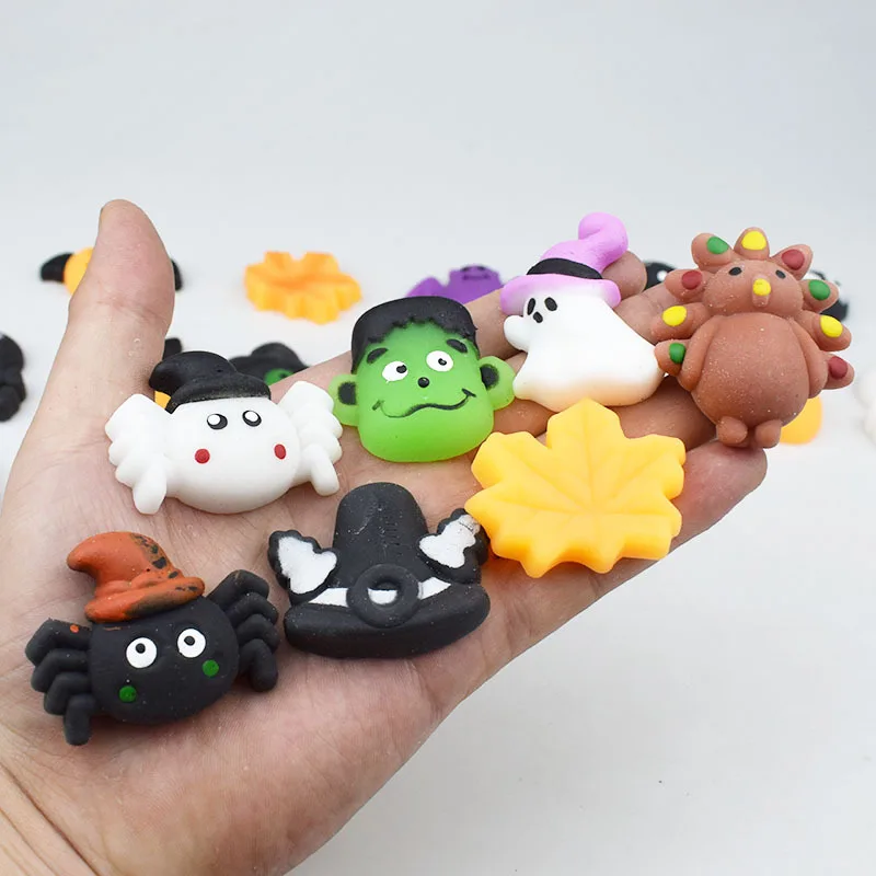 5/10/20 Stück Halloween Mochi Squishy Spielzeuge Weiche Kürbis-Geister-Fledermaus Quetsch-Stressabbau-Spielzeug für Kinder Party-Geschenke Goodie-Bag-Füller – Detail 4