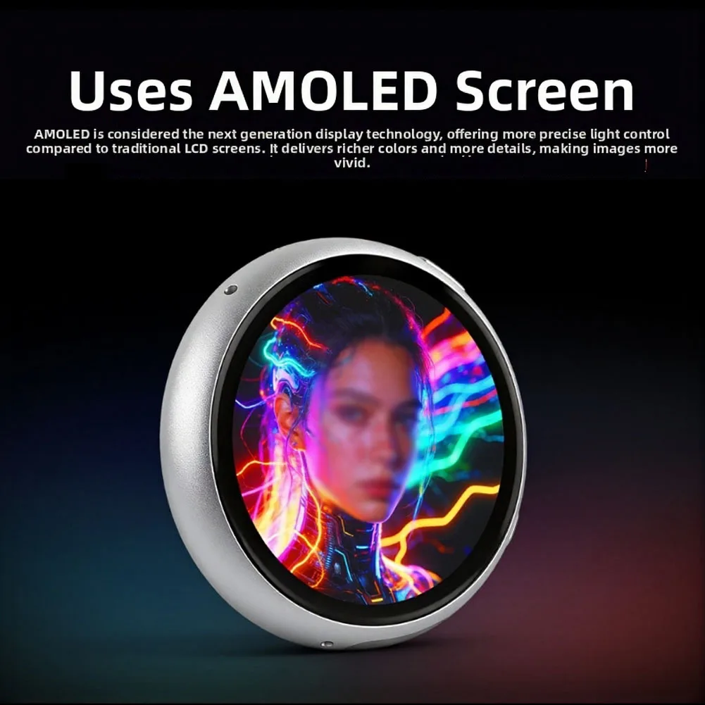 

Electronic Badge FOR ESP32-S3 1.75 AMOLED Touch Display Development Board Dual-Mic High-Res Smart Wearable Devices