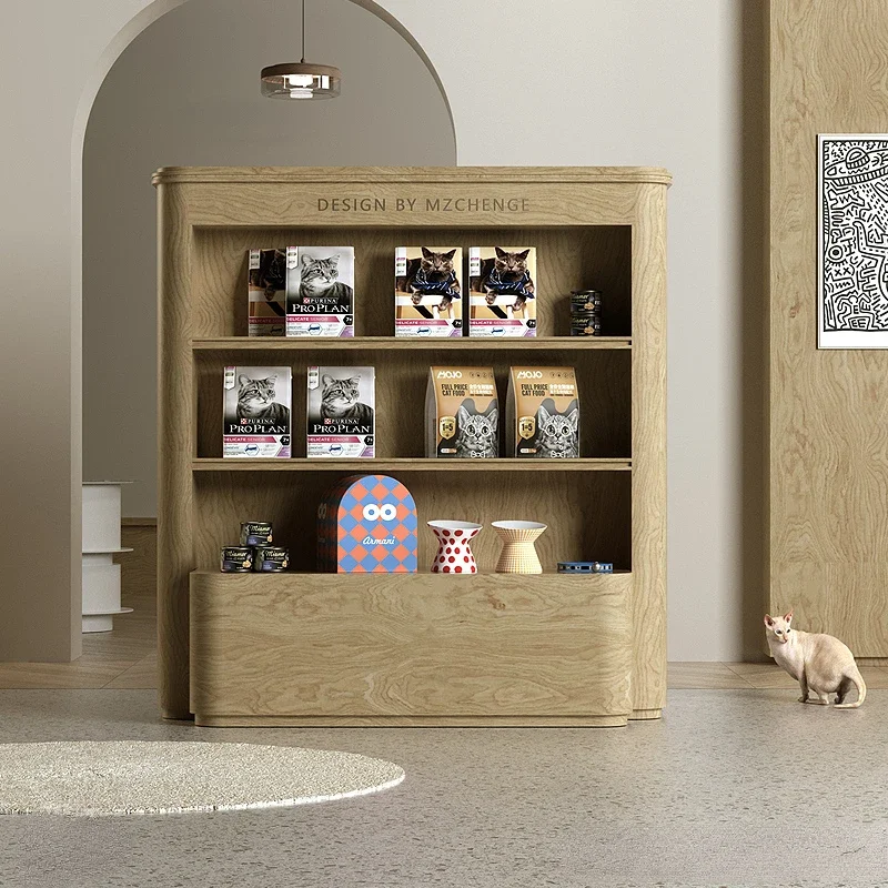 

Double-Sided Display Cabinet Simple European Cat and Dog Food Product Display Shelf Combination