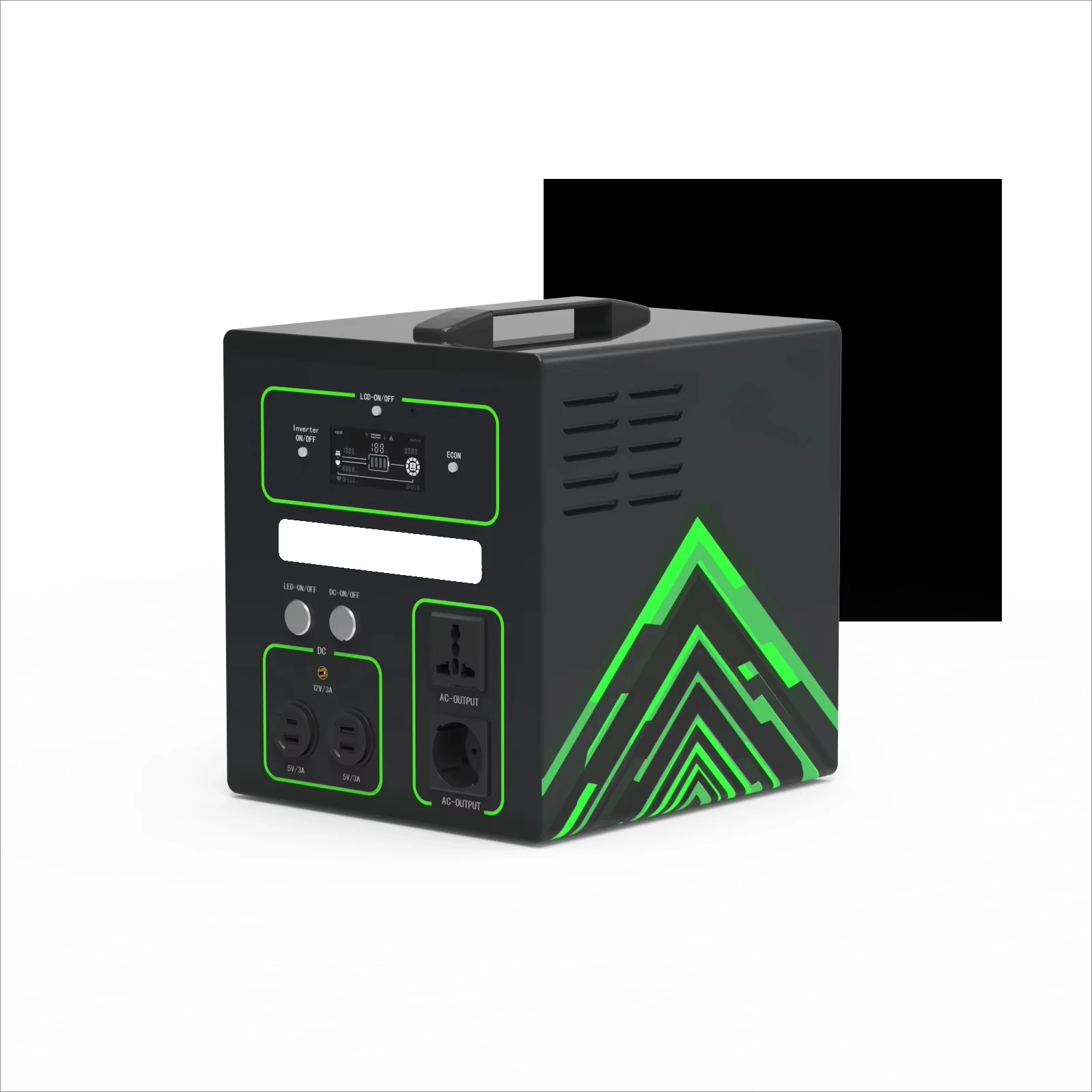 Portable 1KW/2KWh Solar Power System with AC DC Output Polycrystalline Silicon Solar Panel PWM Controller for Home Appliances