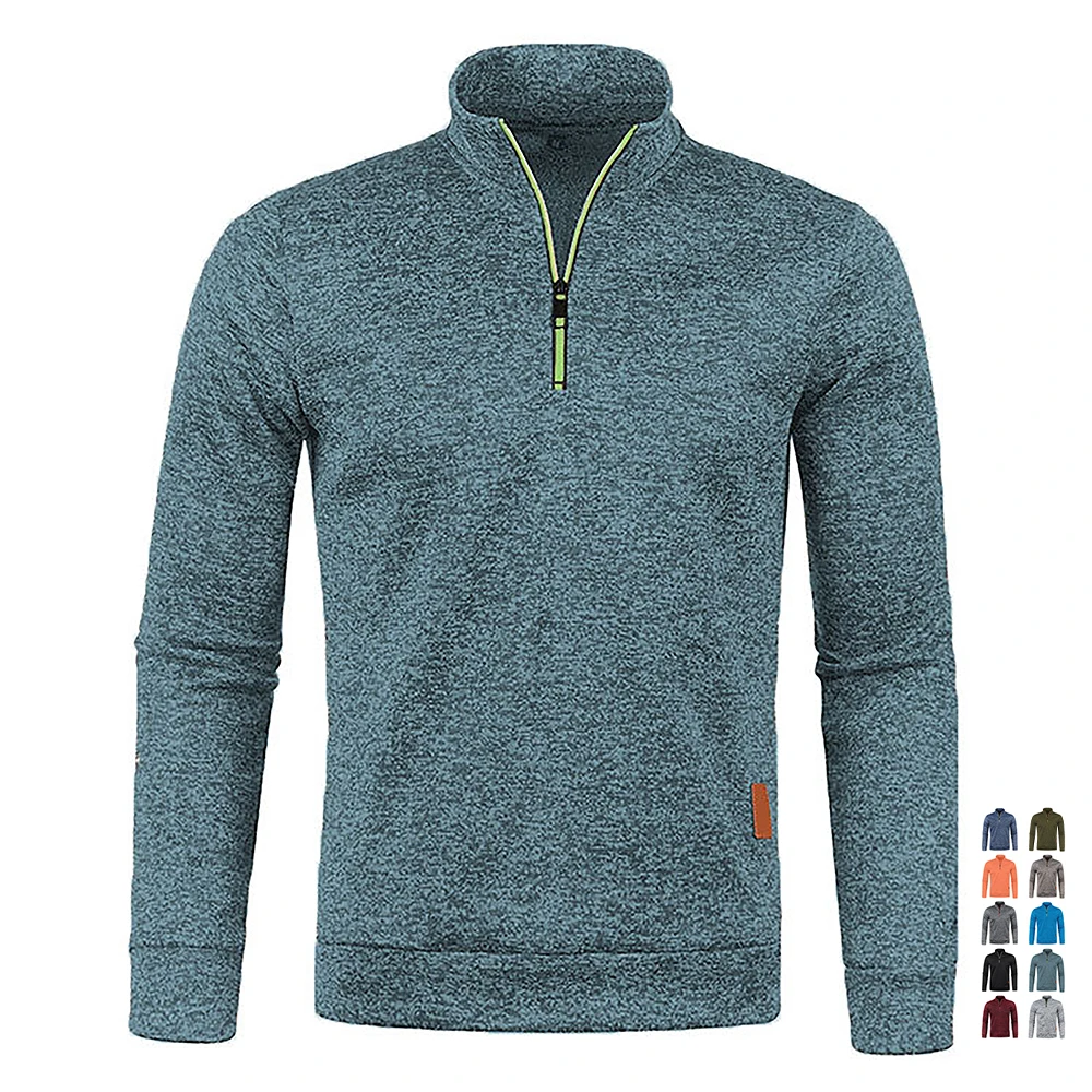 

Men's Quarter-Zip Pullover Fleece Sweatshirt Stand Collar Long Sleeve Shirt for Men Thermal Winter Fall Performance Golf Shirts