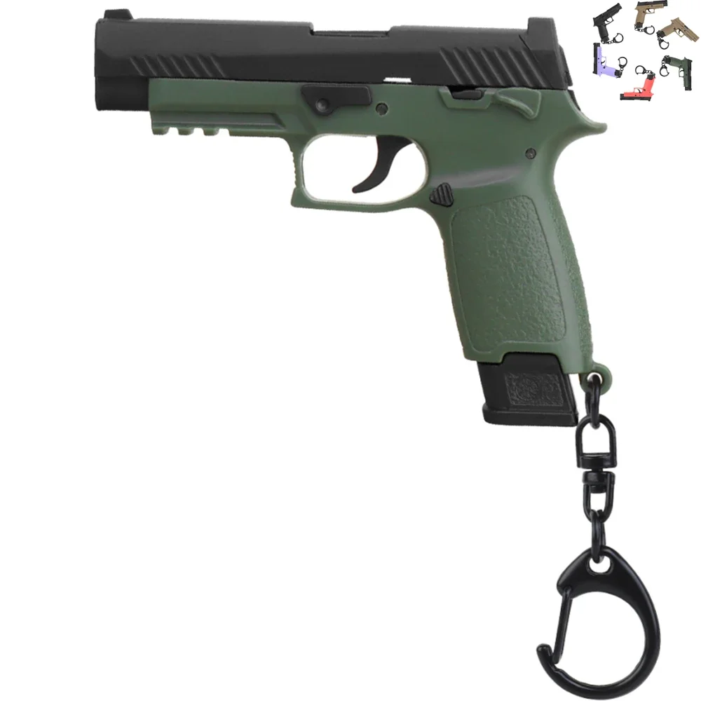 

P320 (Long) 1:4 Keychain Plastic Mini Pistol Gun Shape Weapon Key Ring Gift Decorations with Movable Lever and Magazine