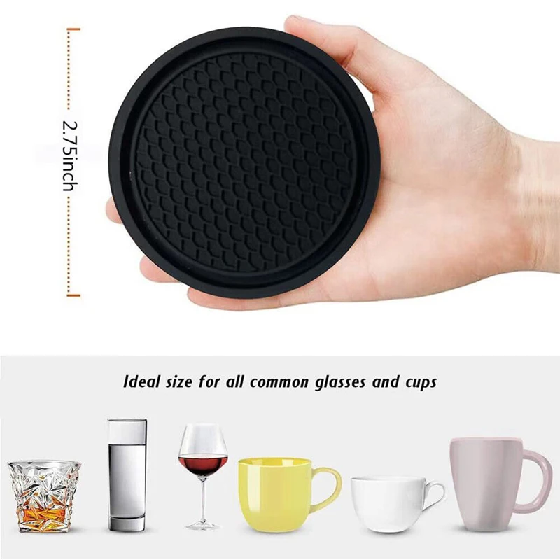 4 stuks auto siliconen bekerhouders, universele ronde auto-interieur opbergvak antislipmat, bekerhoudermat voor de middenconsole - afbeelding 2