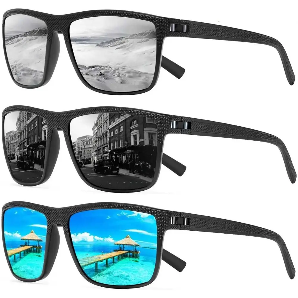 

Fashion Polarized Sunglasses Anti-glare Square Fishing Sun Glasses UV Protection High Qualiy Large Frame Sunglasses Women Men