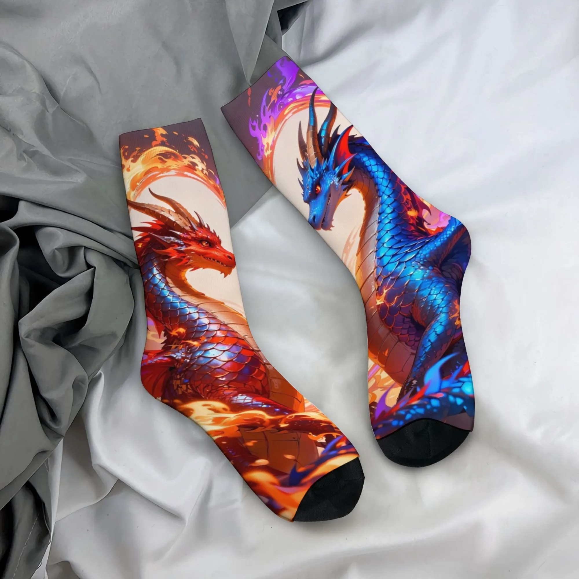 Paar-Drachen-Liebe Anime Herrensocken Harajuku-Stil Street Hip-Hop Mode Socken Neuartige Lustige Kompressionssocken Partygeschenk