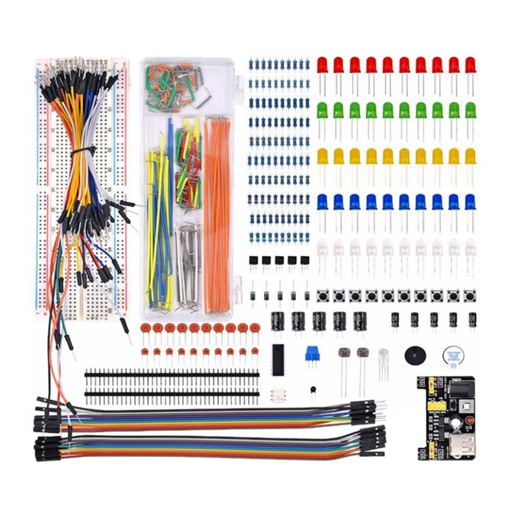 New Breadboard Set Electronics Component Starter DIY Kit With Plastic Box For Arduino UNO R3 Component Package Best Price