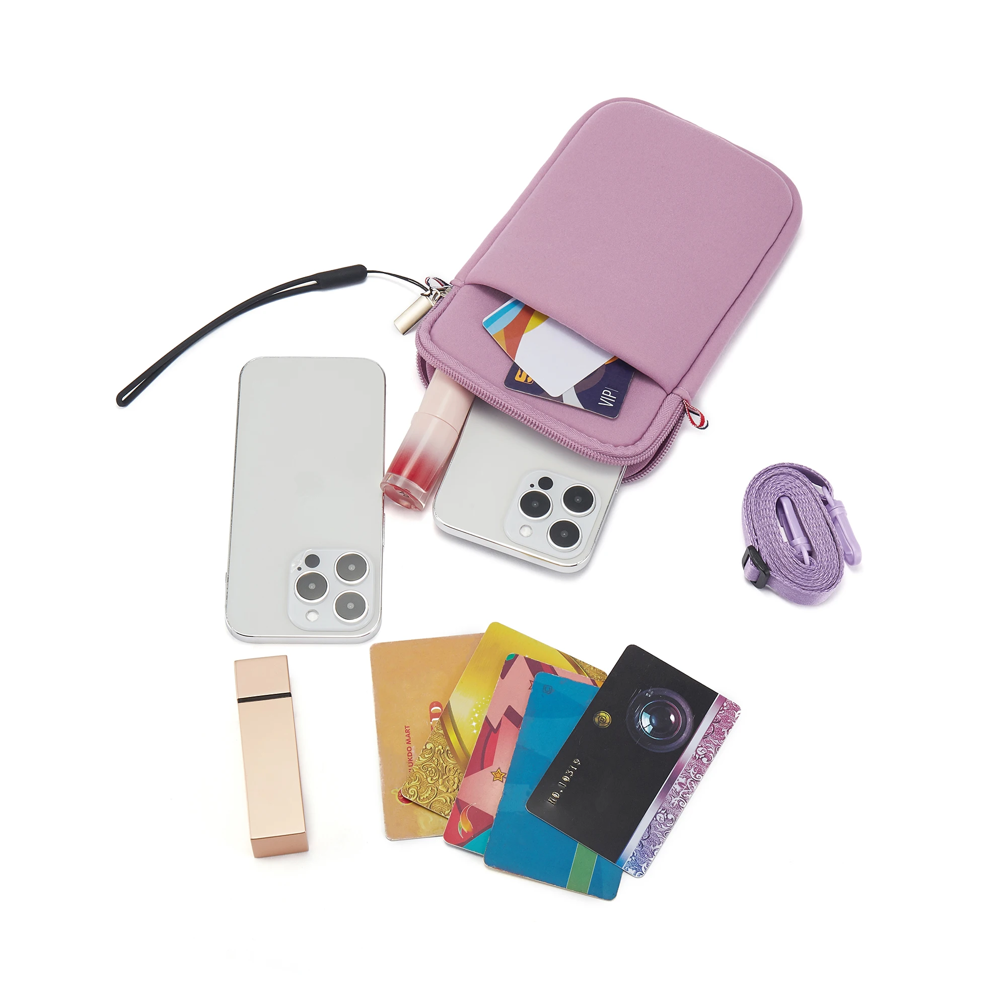 Diagonale Umhängetasche für Mobiltelefone, Handy-Zubehörtasche, Münzbörse, Schlüsseltasche, Kartentasche, Leicht und Geeignet für T – Detail 35