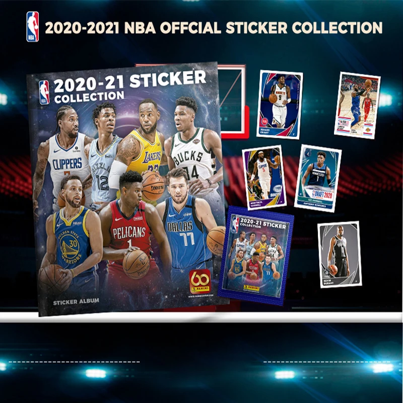 PANINI Official 2020-21 NBA Season Sticker Collection Sealed Box-50 Pcs Blind Box Mystery with Legendary Player Collectors Cards view 5