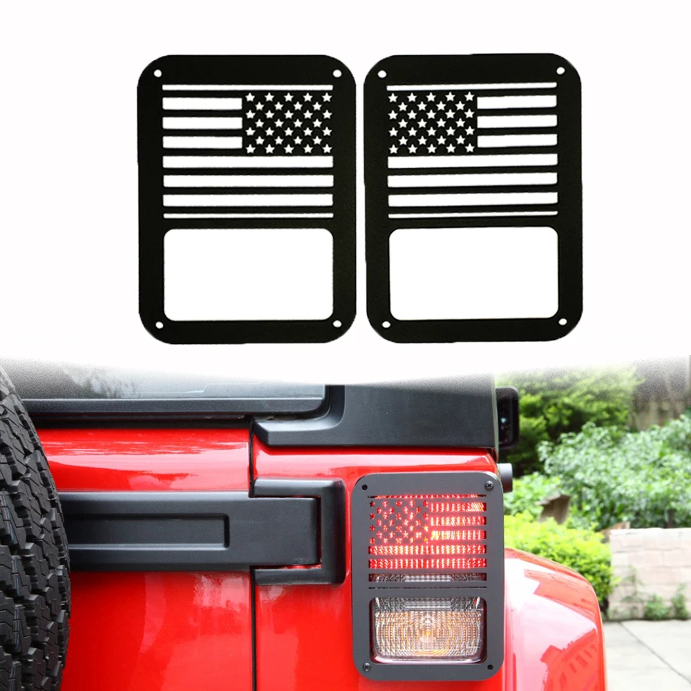 

1 Pair Car Taillight Guards Cover Trim for Jeep Wrangler JK 2007-2017 LANTSUN J217