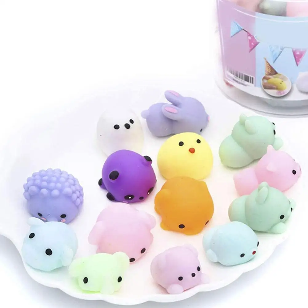 24Pcs/Set Mini Mochi Squishy Cute Cat Antistress Ball Squeeze Rising Abreact Soft Sticky Stress Reliever Toys Child Funny Gifts