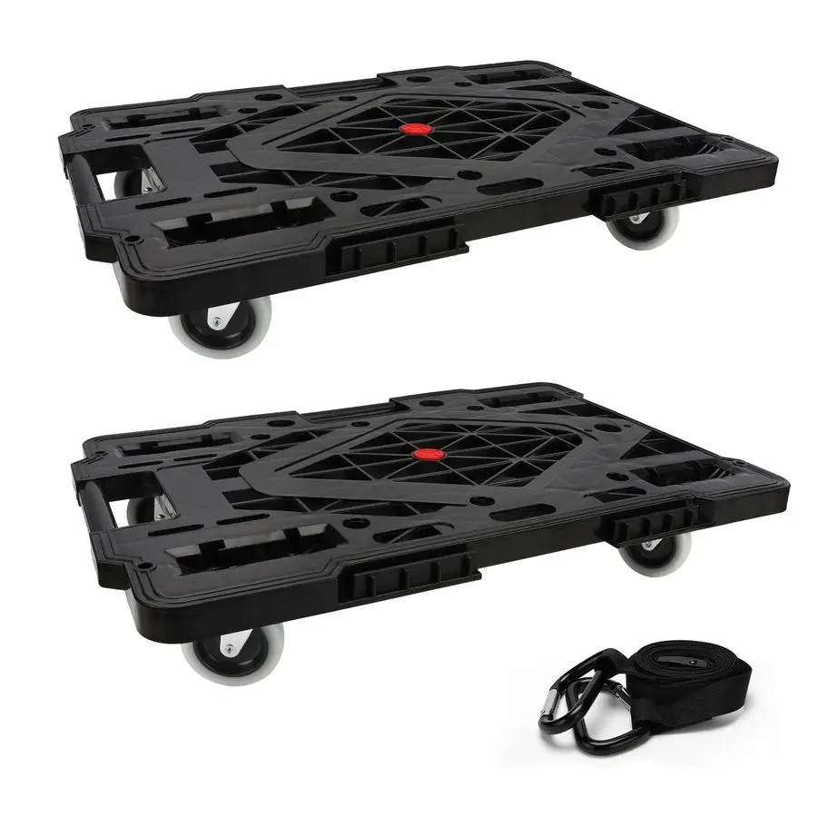 

Dolly, 2 Pack Large Moving Dolly, 22.4in15.8in with 880Lbs Capacity of 120in Rope, Heavy Duty Furniture Movers Wheels, Portable