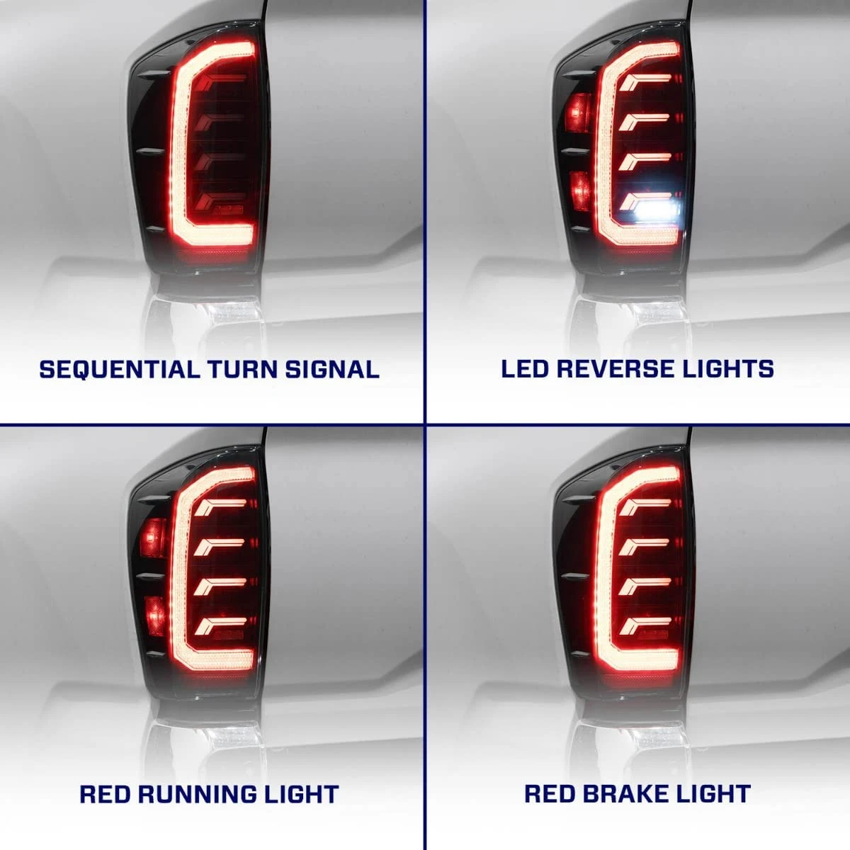 LED Taillights Assembly DRL Sequential Turn Signal For Toyota Tacoma 2016-2023 Rear Tail Lights Start-up Dynamic Light