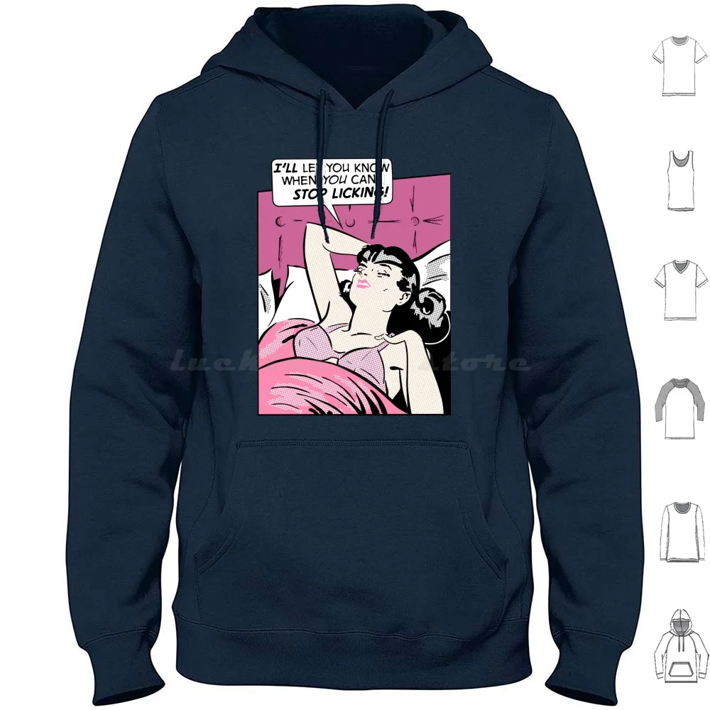 Don't Stop Licht'ing! Hoodie Cotton Long Sleeve Adult Naughty Lichtenstein Lichtenstein Esque Oral Oral Sex Cunninlingus Sex