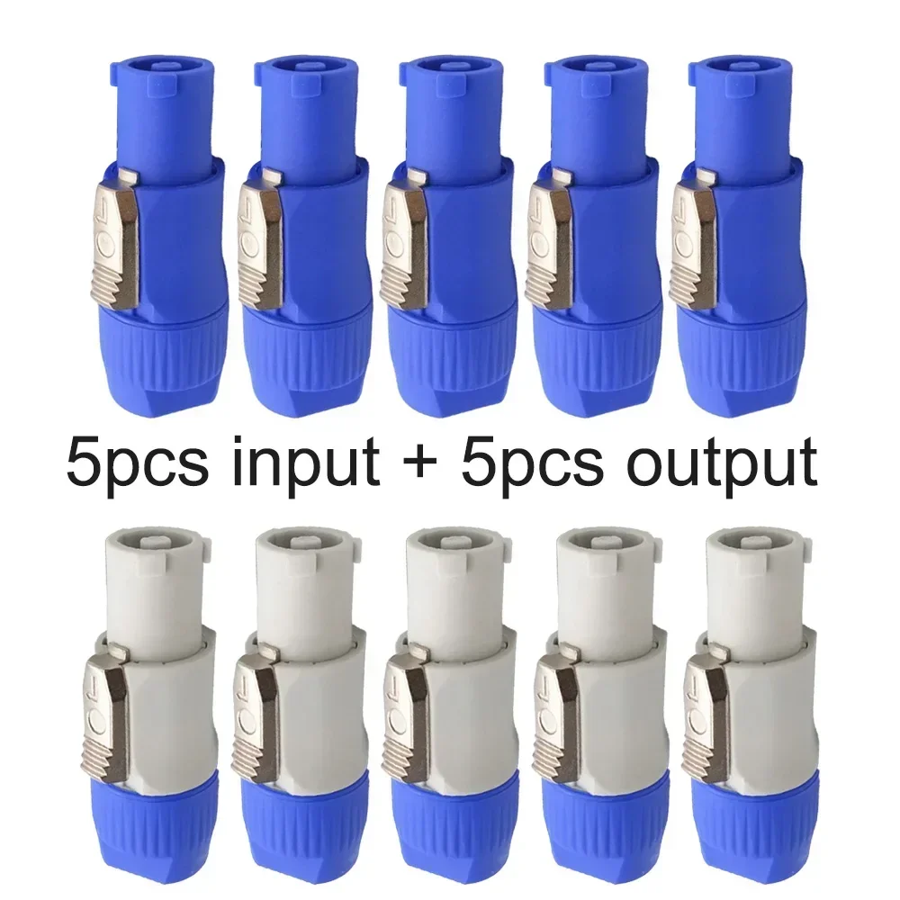 10 PCS PowerCON Tipo A NAC3FCA + NAC3MPA-1 Adaptador de panel de enchufe de chasis de 3 pines para equipos de escenario de audio, iluminación profesional y sistemas DMX