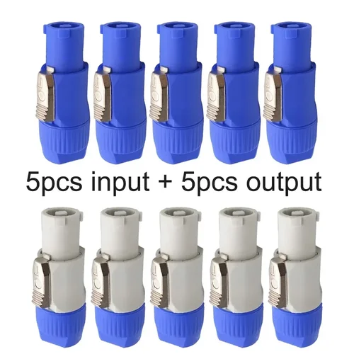 Imagen 1 del producto 10 PCS PowerCON Tipo A NAC3FCA + NAC3MPA-1 Adaptador de panel de enchufe de chasis de 3 pines para equipos de escenario de audio, iluminación profesional y sistemas DMX