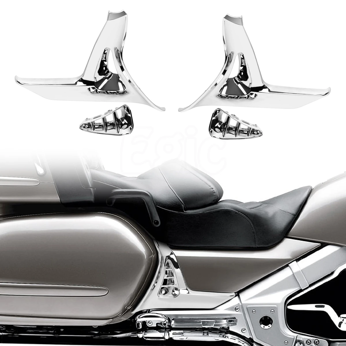 

Pairs Chrome Side Battery Trim Covers For Honda Goldwing GL1800 2001-2010 gl 1800 Accesorios Saddlebag Scuff Triangle Cover