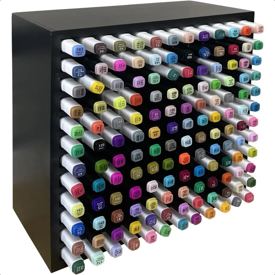 

Bamboo Marker Organizer Wooden Art ply Storage Organizer Rack Art Markers Pens Colored Pencils Paint Brushes Stationary Organiz