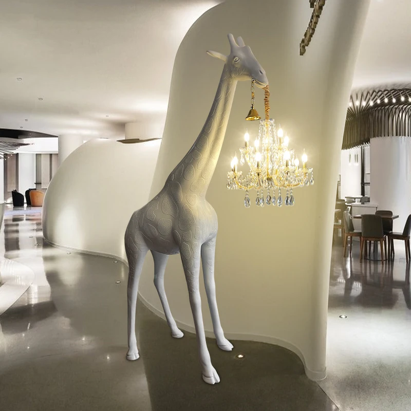 Floor Lamps Post Modern Tall Giraffe Lamp Black/White Large Standing Luxury Fibre Glass