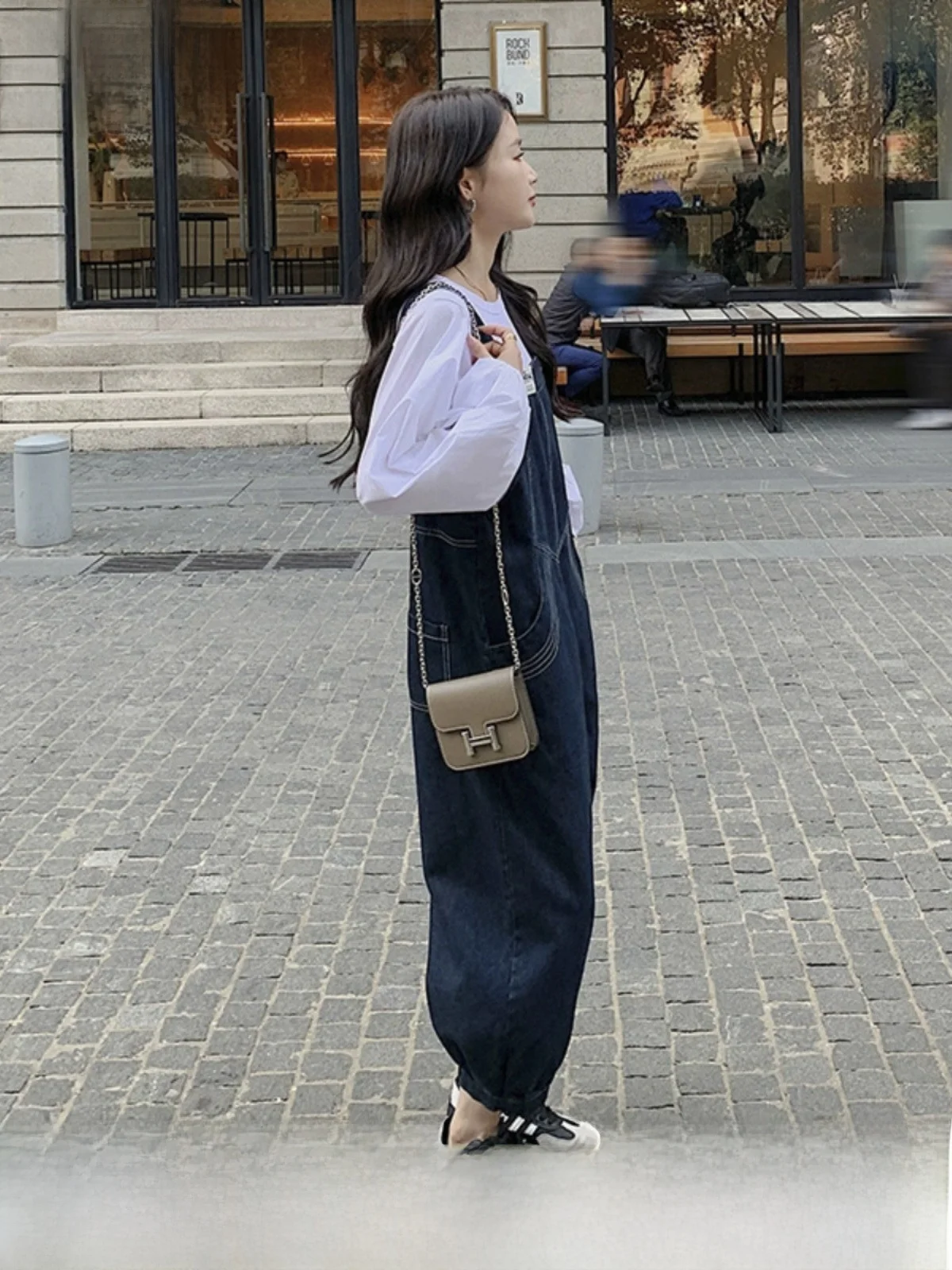 Women's Denim Overalls Spring Autumn New Style Small Size Nine Points Wide Leg Jumpsuit Vitality Anti Aging Two Piece Set