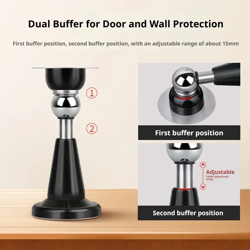 Drill-Free Bathroom Safety Door Holding Stopper, Anti-Bump Wind-Resistant Hydraulic Bumper Floor Door Wedge Stop for Home Use