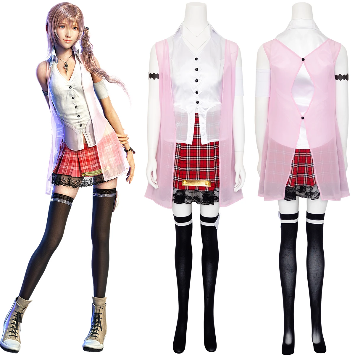 

Final Fantasy XIII FF13 Serah Farron Cosplay Costume Game Outfit
