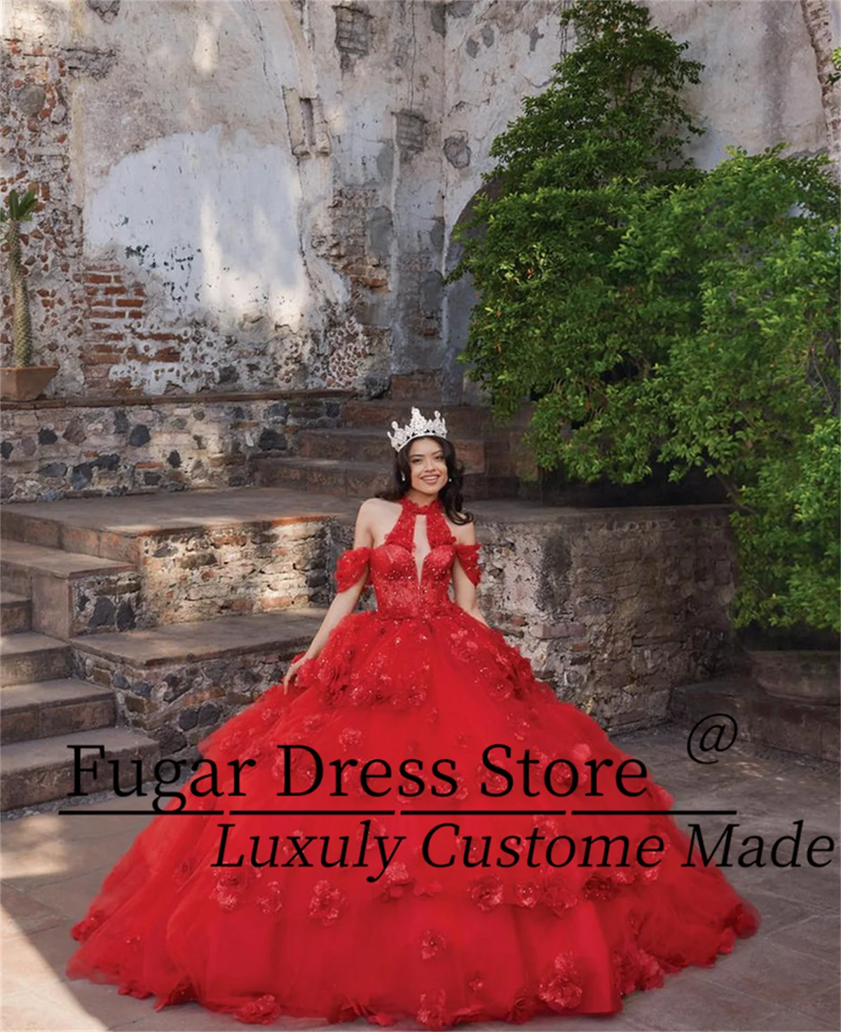 

Customized Detachable flower decal sling Quinceanera Dresses Sexy Fashion Off shoulder sleeves Ball Gown vestidos de15quinceañer